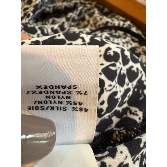 Diane Von Furstenberg DVF Rawna Silk Sleeveless Jumpsuit Black & White Snake - Picture 10 of 10